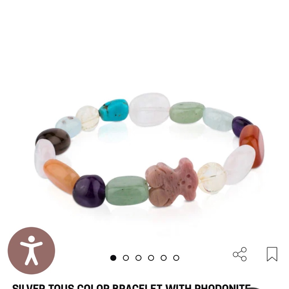 Silver Tous Color Bracelet with Rhodonite - Picture 4 of 8